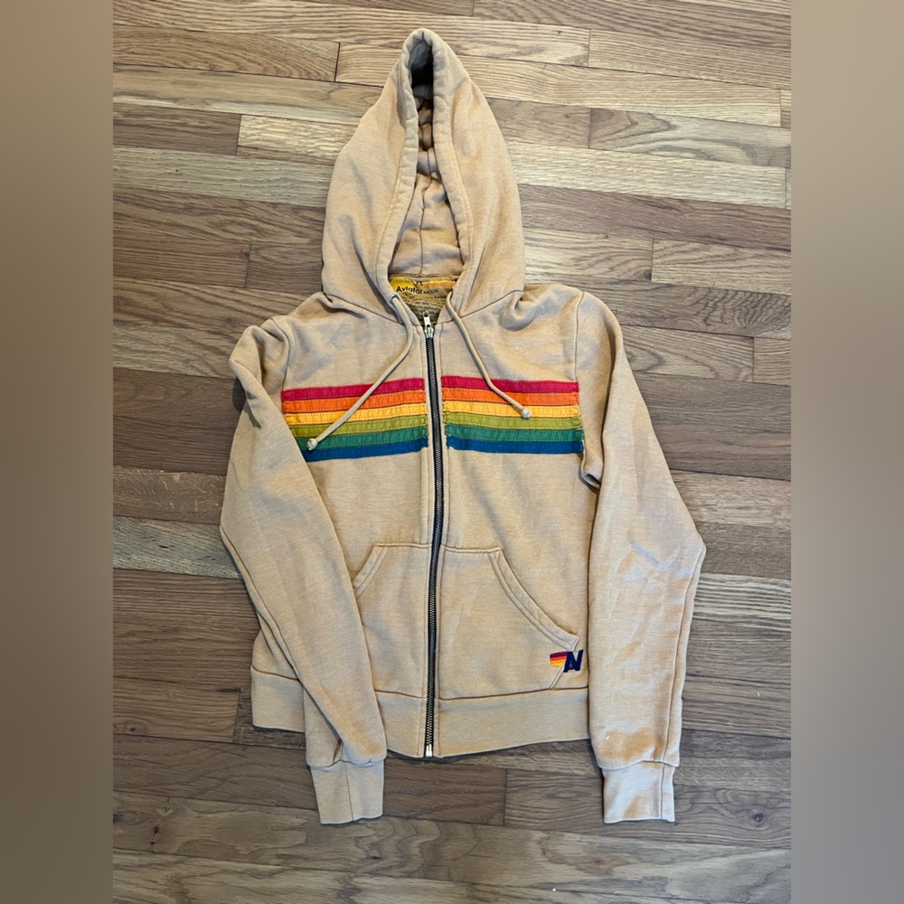 Aviator Nation 5 Stripe Zipper Hoodie, great price!!